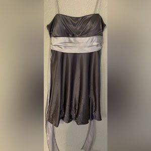 Vintage Jump Apparel Silver Prom Dress- Size 9/10